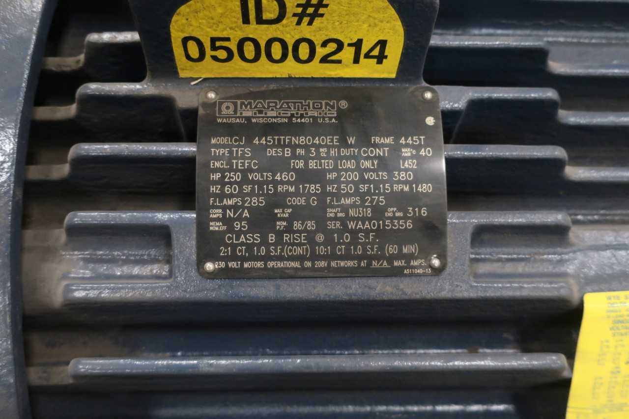 MARATHON CJ445TTFN8040EE W MOTOR 150HP 460V 1780RPM 445T 170AMPS 60HZ - ELECTRIC MOTORS