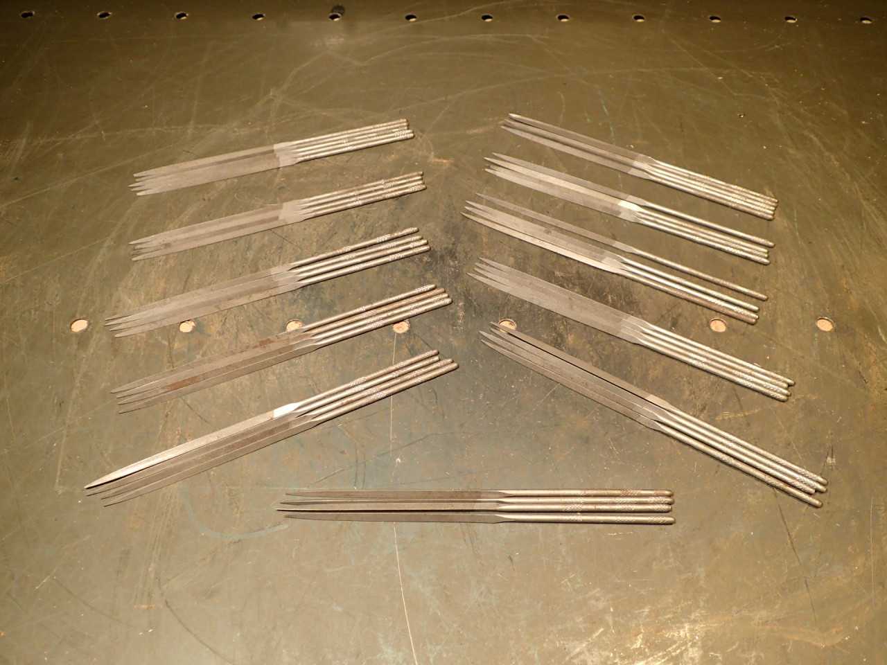 46 Pcs Grobet Vallorbe #6 Cut Three-Square Precision Swiss Pattern Needle Files - MACHINING ACCESSORIES & TOOLING
