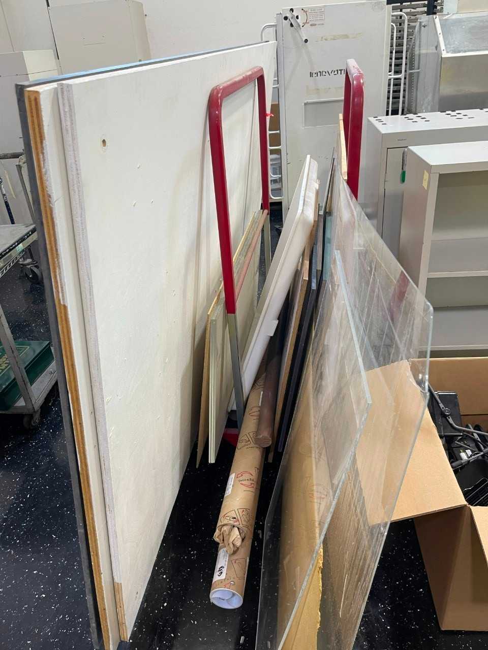 Red Rolling Cart With Materials - ROLLING CARTS