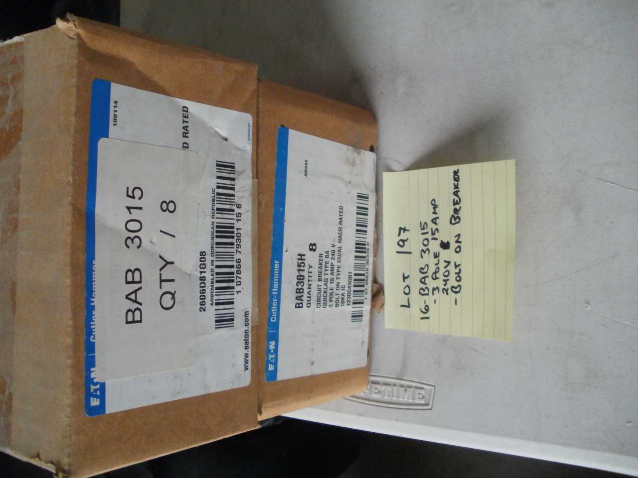 EATON BAB3015 BREAKERS (QTY. 16 - CIRCUIT BREAKERS