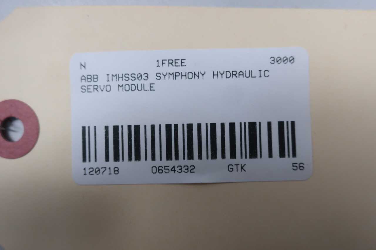 ABB IMHSS03 SYMPHONY HYDRAULIC SERVO MODULE - AUTOMATION & CONTROLS