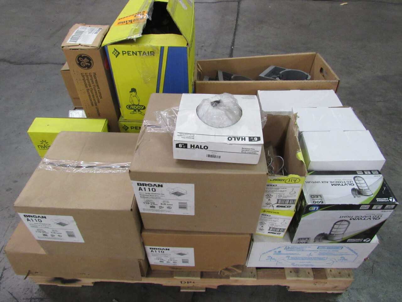 Pallet 287x Assorted Lights, LEDs, Electrical Conduit/Fittings, Electric Fans, and Tools - LIGHTING