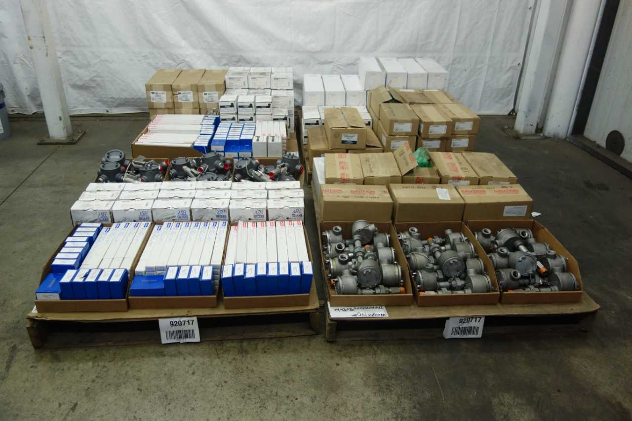 4 PALLETS OF ASSORTED INSTRUMENTATION, SENSORS, TRANSMITTERS, METERS, MONITORS, SIGHT GLASS, THERMOMETERS - INSTRUMENTATION