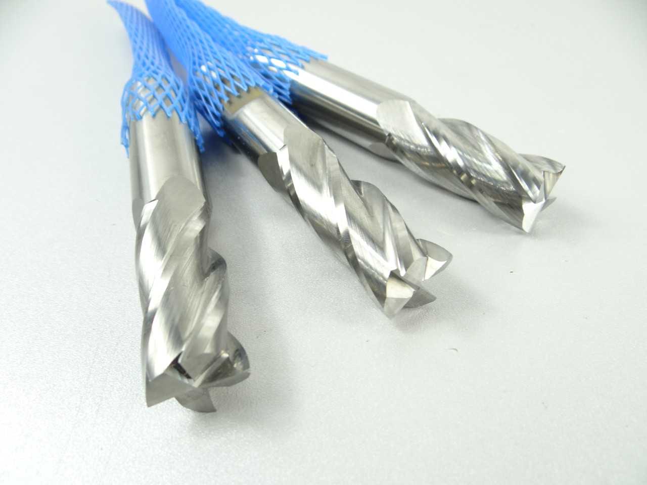 Lot of 3 Solid Carbide 4 Flute End Mills - MACHINING ACCESSORIES & TOOLING