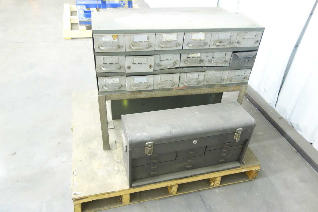 CABINET AND TOOLBOX WITH TOOL AND DIE CONTENTS - TOOL STORAGE