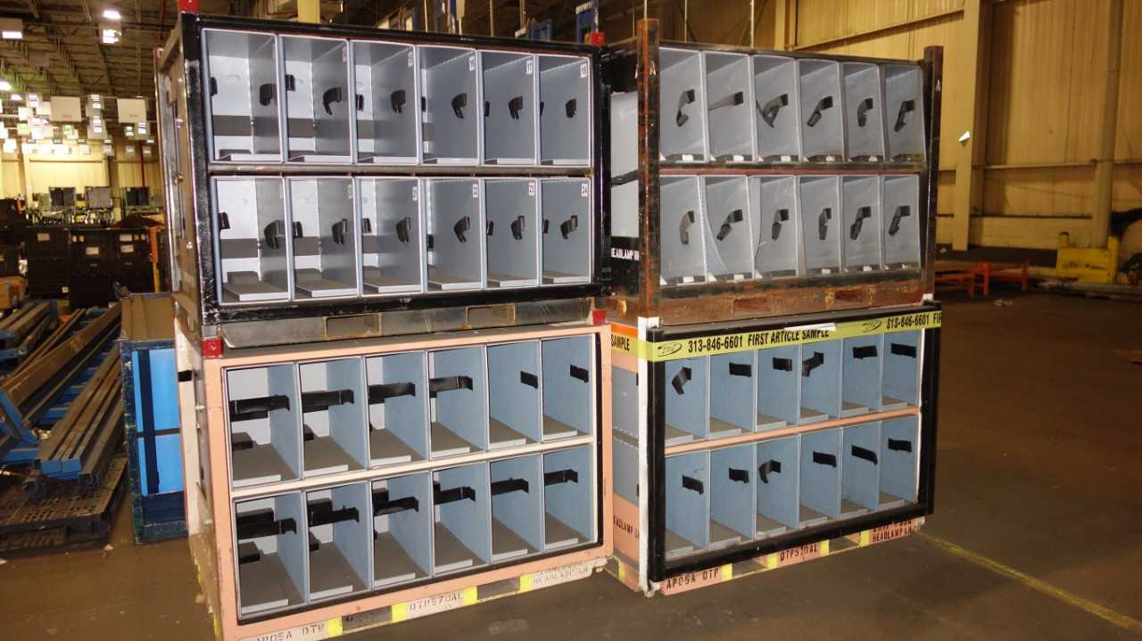 LOT OF 4 DTP570AR RH DTP570AL LH HEADLAMP RACKING RACK SECTIONS - PALLET RACKING