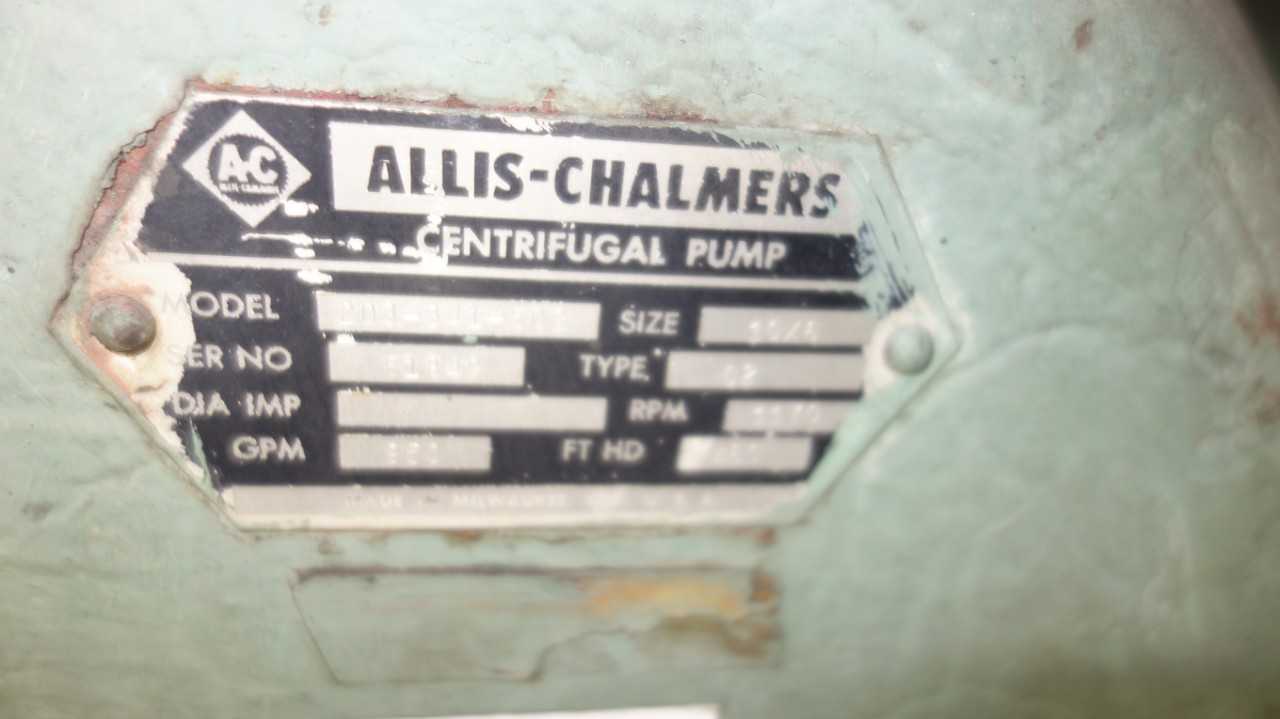 ALLIS CHALMERS 203-341-502 10X6 SPLIT CASE CENTRIFUGAL PUMP - CENTRIFUGAL PUMP