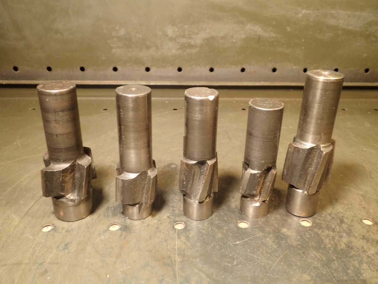 5 Piece Lot HSS Piloted Counterbores: 1" Shank 1-3/4" 1-1/2" 1-3/8" 1-1/4", Used - HOLEMAKING TOOLS