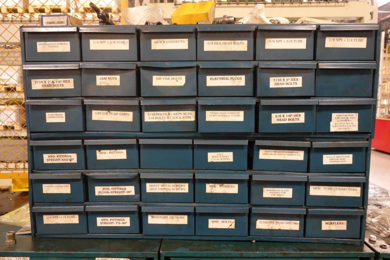 Lot of assorted shelving with contents - SHELVING