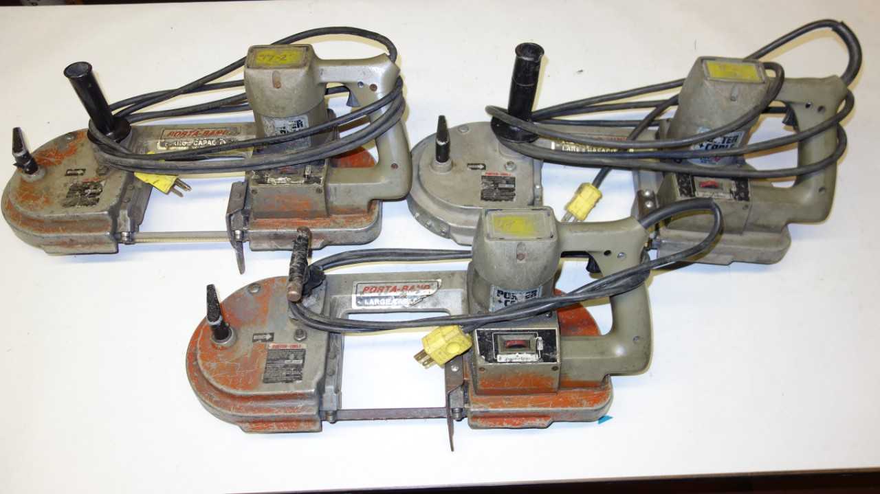 LOT OF 3 PORTER CABLE 7724 VARIABLE SPEED PORTA BAND SAWS 6AMP - ELECTRIC POWER TOOLS