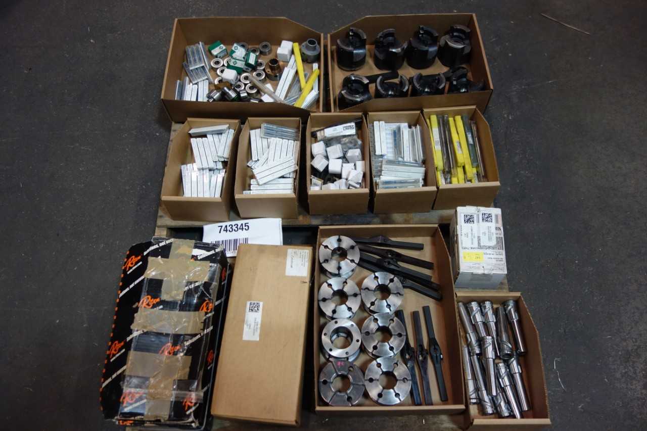 1 PALLET OF ASSORTED ARM CLAMP ENDS, PIPE TAPS, ROLLER BEARINGS- RITEN, INA - BEARINGS