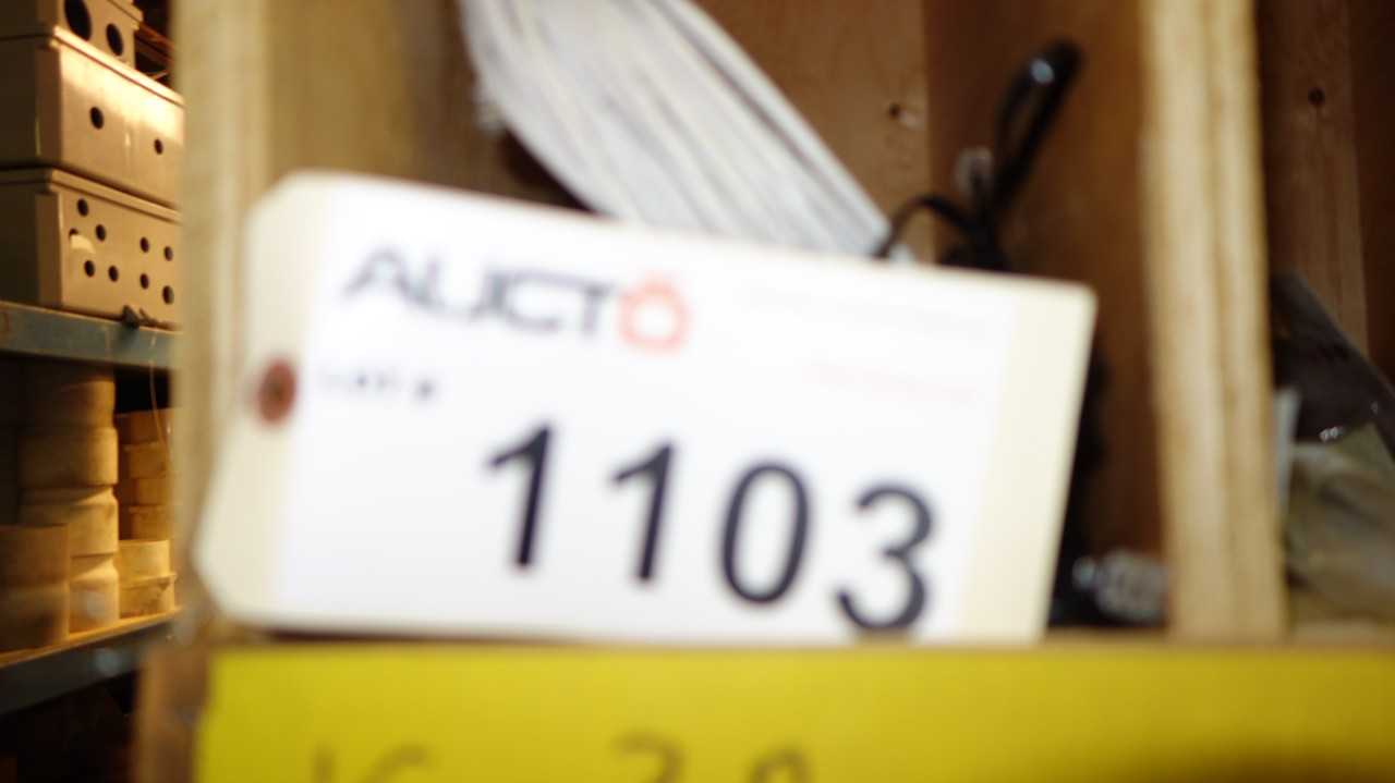 CONTENTS OF PIGEON HOLE CABINET, ASSORTED ELECTRICAL COMPONENTS, CABLES, COVERS, TERMINALS - ELECTRICAL COMPONENTS