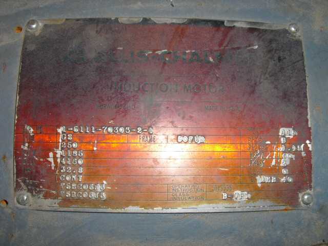 250 HP 1200 RPM 507US Frame Allis Chalmers Motor - ELECTRIC MOTORS