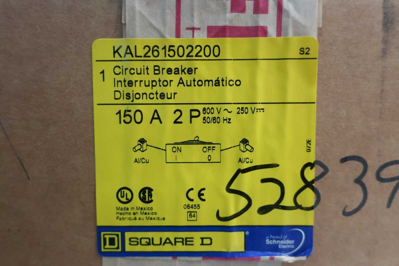 SQUARE D KAL261502200 CIRCUIT BREAKER 2P 150A - CIRCUIT BREAKERS