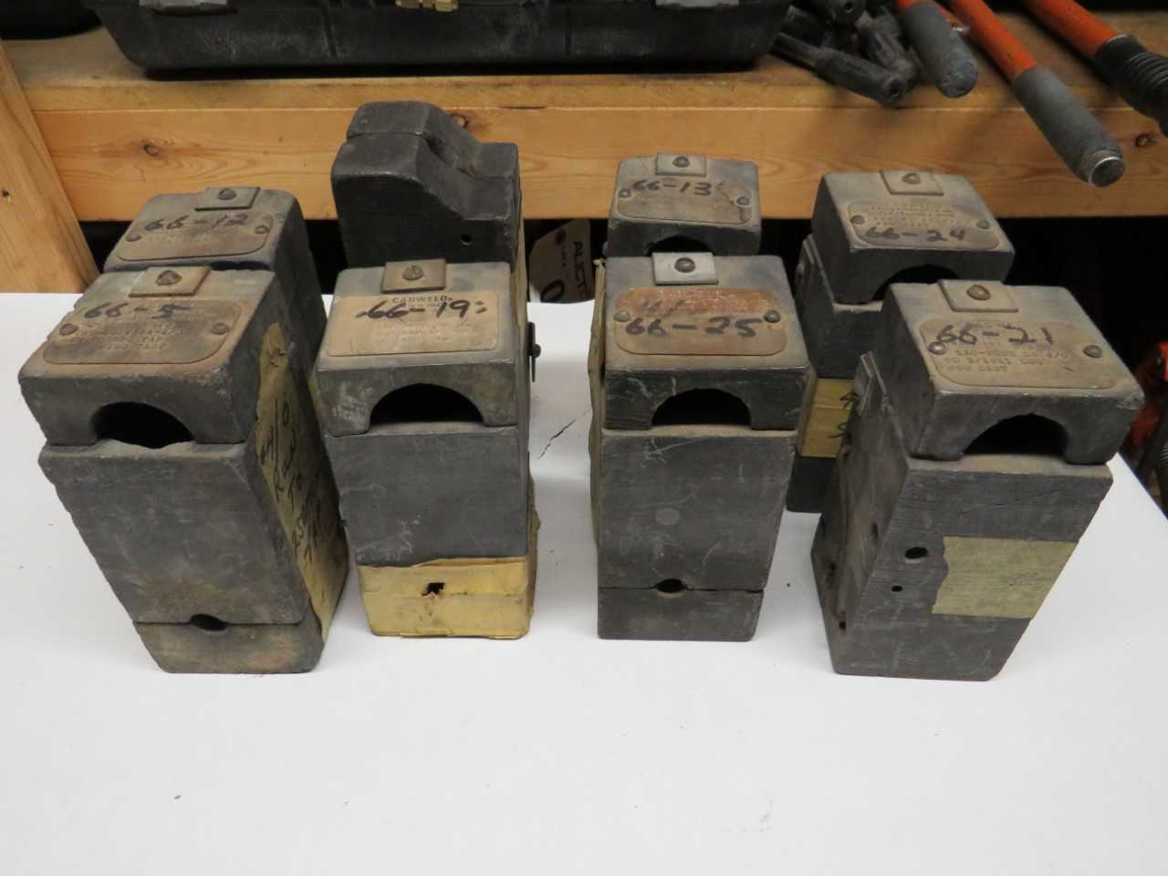 LOT OF 8 ASSORTED CADWELD 4/0 MOLDS - HAND TOOLS