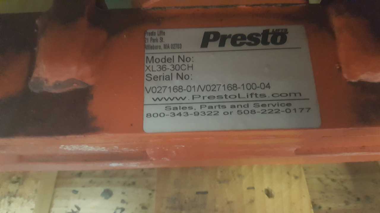 Presto XL36-30CH electric scissor lift table, 3000lb capacity - LIFT CART