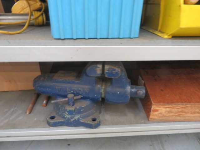 Aluminum Table on wheels and contents - MISCELLANEOUS