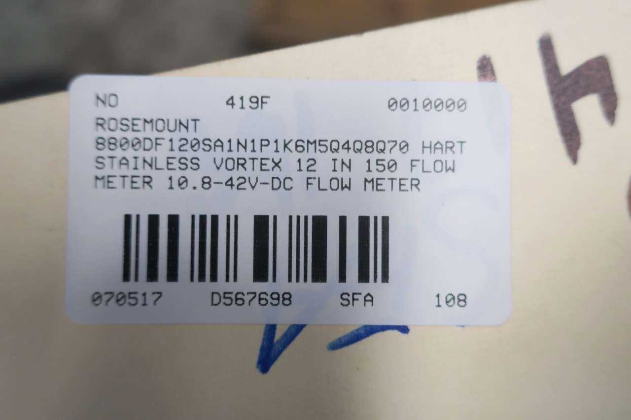 NEW ROSEMOUNT 8800DF120SA1N1P1K6M5Q4Q8Q70 HART 150 12IN 10.8-42V-DC VORTEX FLOW METER - FLOW METER