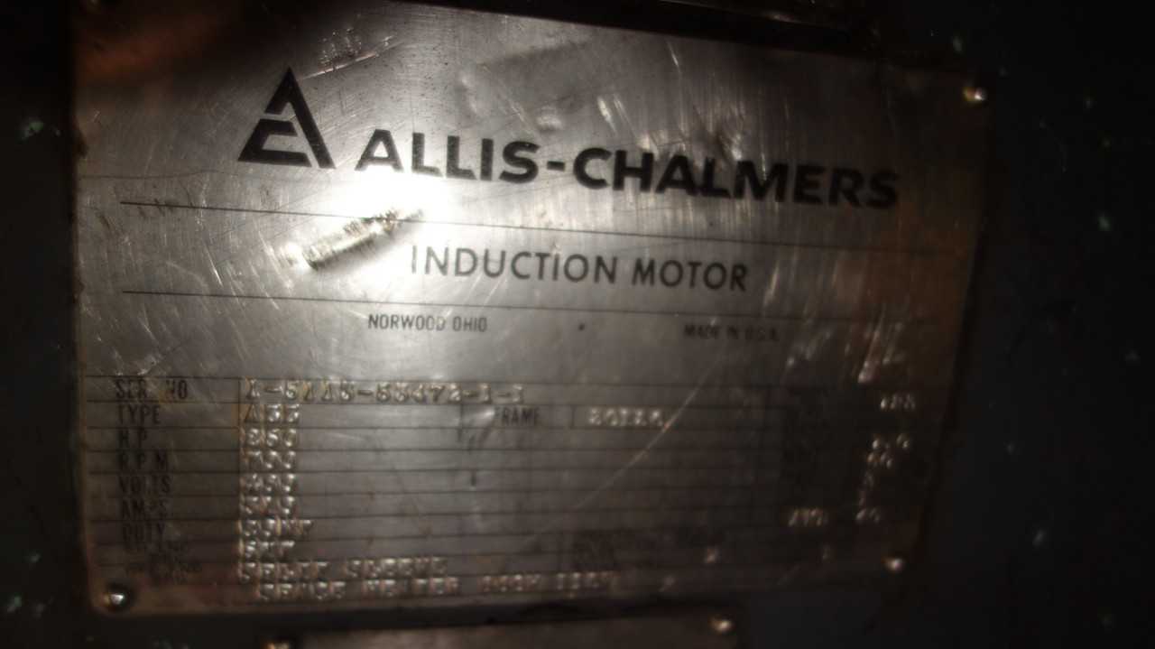 ALLIS CHALMERS TYPE AZZ 250HP MOTOR 460V 30ES6 - ELECTRIC MOTORS