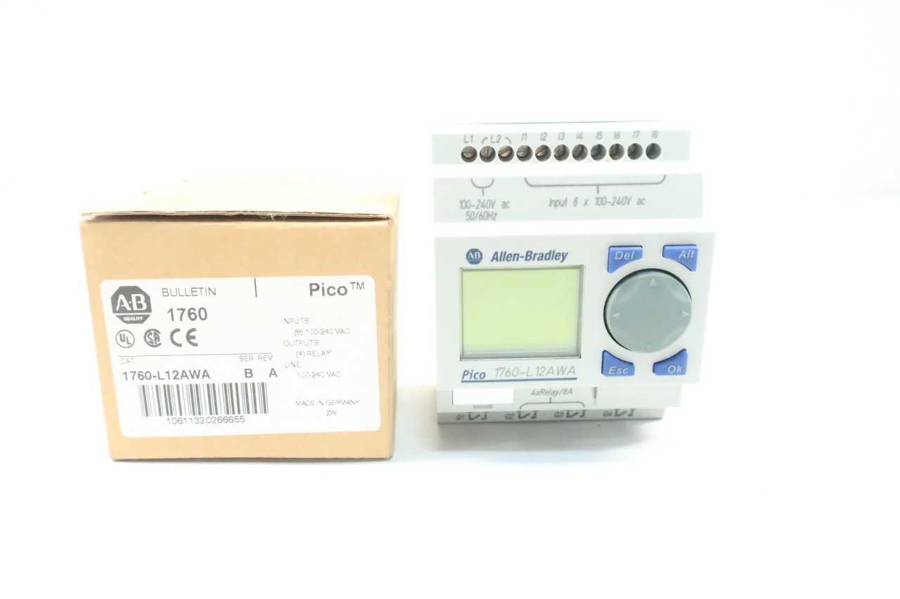 NEW ALLEN BRADLEY 1760-L12AWA PICO PLC CONTROLLER 100-240VAC REV A SER B - AUTOMATION & CONTROLS