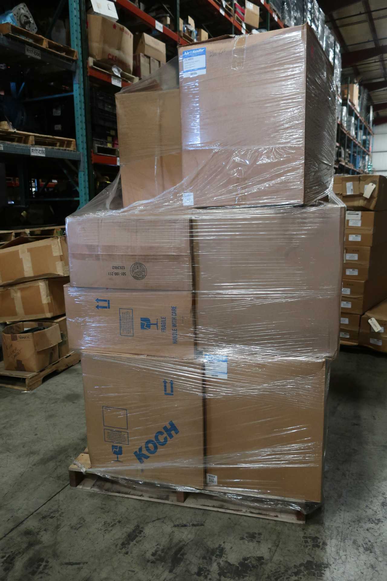 PALLET OF AIR HANDLER 6B933 AIR FILTERS - PROCESS EQUIPMENT