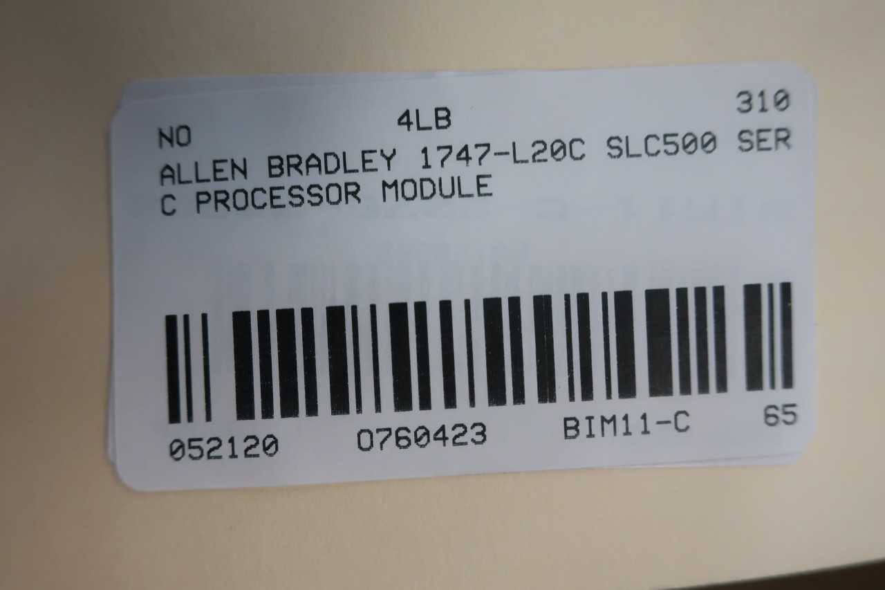 ALLEN BRADLEY 1747-L20C PROCESSOR MODULE SER C - AUTOMATION & CONTROLS