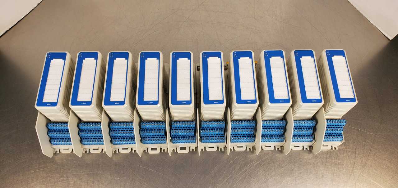 Lot of 10 ABB AI893 Input Module w/TU890 Termination Module "Like New - Pulled from New Machinery and Bench Tested" - AUTOMATION & CONTROLS