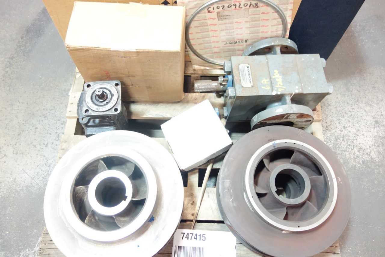 1 PALLET OF ASSORTED PUMP REPLACEMENT PARTS & ACCESSORIES, GEAR PUMPS- GRUNDFOS, FLOWSERVE, COMMERCIAL HYDRAULICS - PUMPS