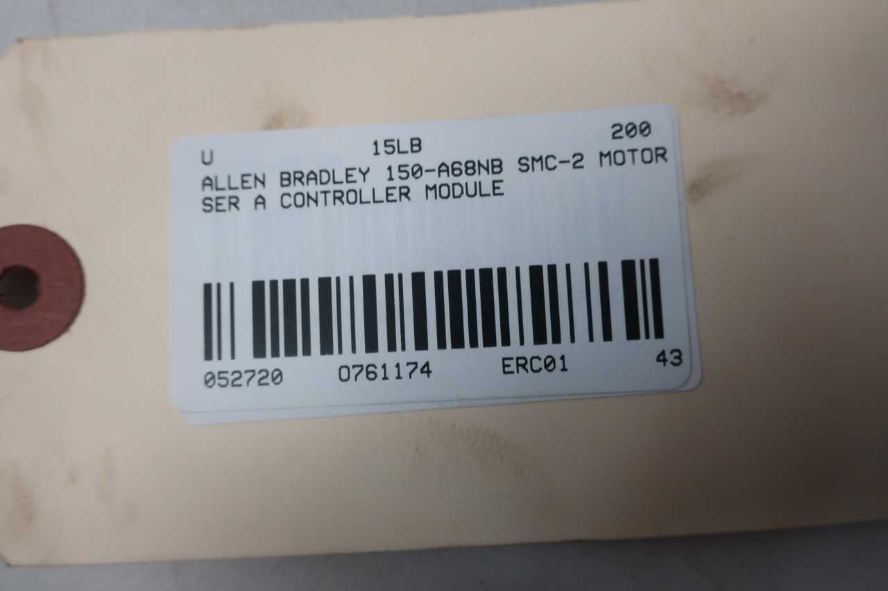 ALLEN BRADLEY 150A68NB SMC2 MOTOR CONTROLLER SER A - AUTOMATION & CONTROLS