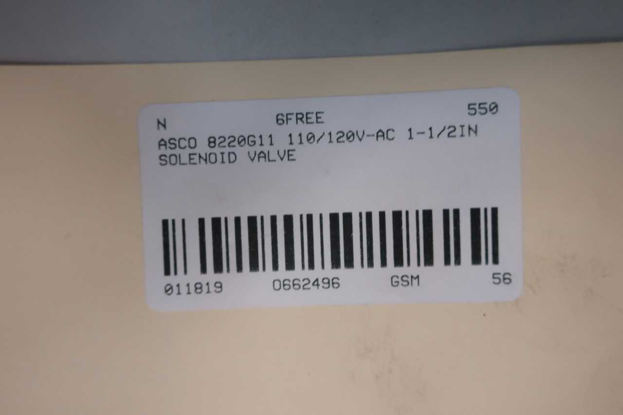 ASCO 8220G11 RED-HAT 110/120V-AC 1-1/2IN NPT SOLENOID VALVE - SOLENOID VALVE