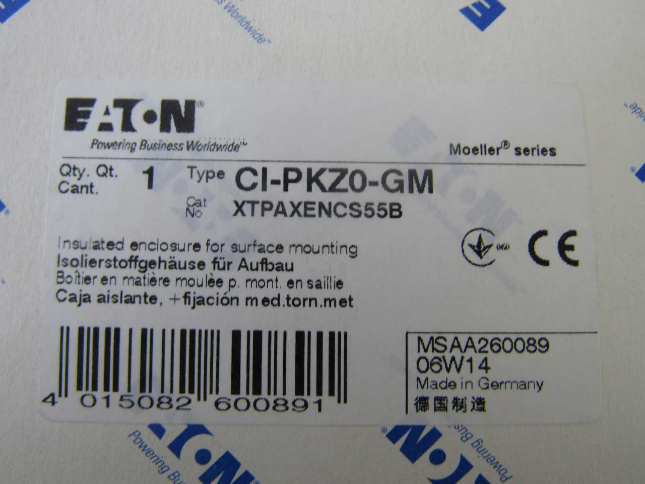 Lot of Qty 127x Eaton XTPAXENCS55B Enclosure Insulated Breaker Enclosure IP55 - CIRCUIT BREAKERS Lot of Qty 127x Eaton XTPAXENCS55B Enclosure Insulated Breaker Enclosure IP55 - CIRCUIT BREAKERS