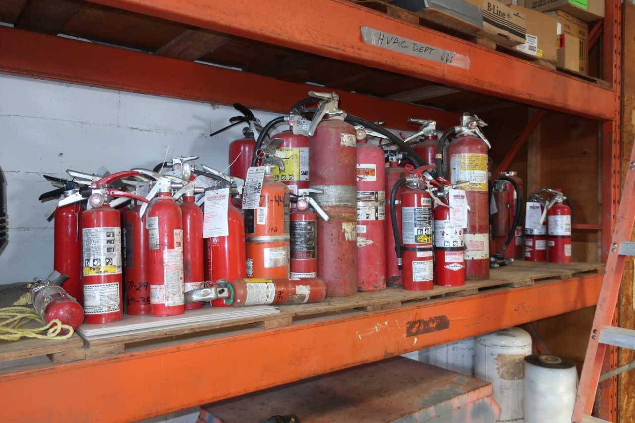 LOT OF ASSORTED FIRE EXTINGUISHERS - SAFETY EQUIPMENT