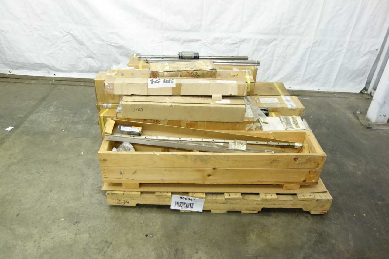 PALLET OF ASSORTED LINEAR BEARINGS AND BALL SCREW ASSEMBLIES - BEARINGS