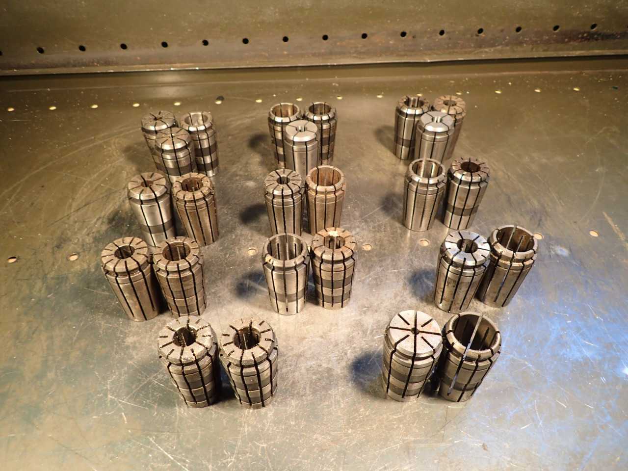 25 Piece Lot of Assorted TG-100 (100-TG) Round Smooth Spring Collets - MACHINING ACCESSORIES & TOOLING