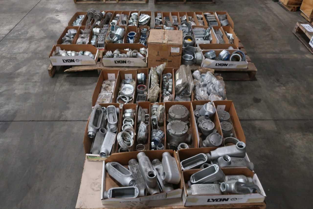 3 PALLET OF ASSORTED ELECTRICAL CONDUIT - ELECTRICAL COMPONENTS