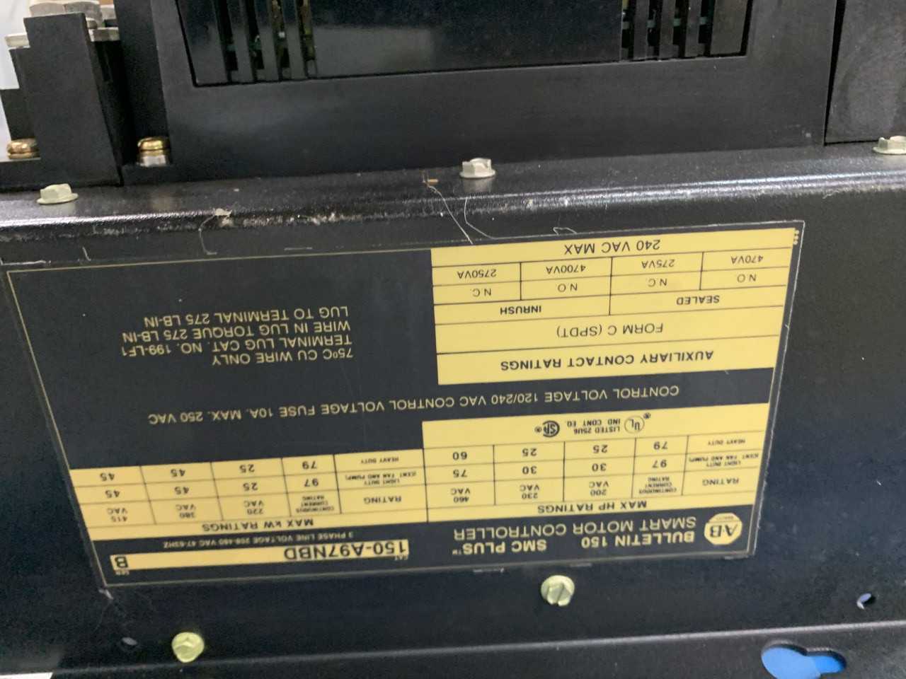 ALLEN-BRADLEY SMART MOTOR CONTROLLER SOFT START 150-A97NBD - AUTOMATION & CONTROLS