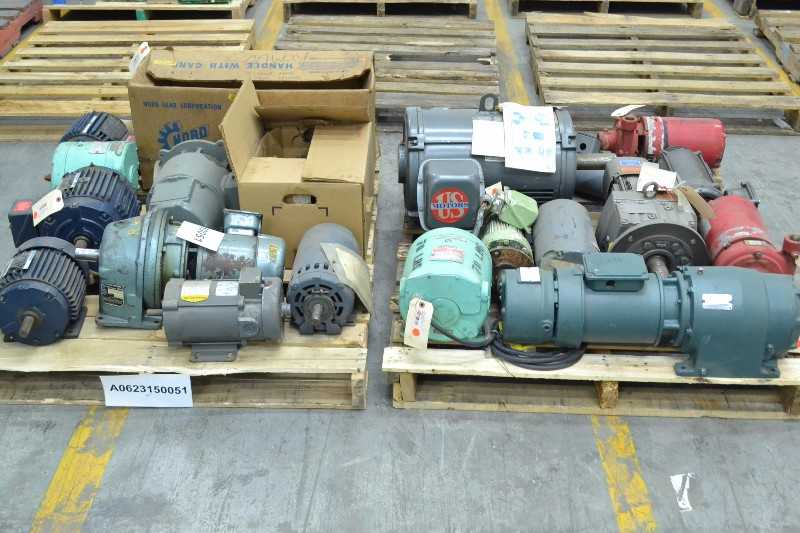 2 PALLETS OF ASSORTED ELECTRIC MOTORS, BALDOR, GENERAL ELECTRIC, RELIANCE, US MOTORS (OHIO) - MISCELLANEOUS