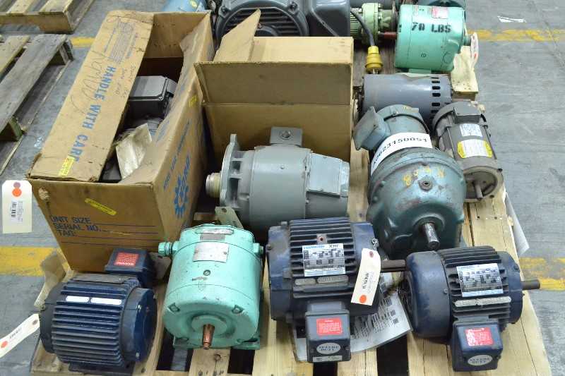 2 PALLETS OF ASSORTED ELECTRIC MOTORS, BALDOR, GENERAL ELECTRIC, RELIANCE, US MOTORS (OHIO) - MISCELLANEOUS