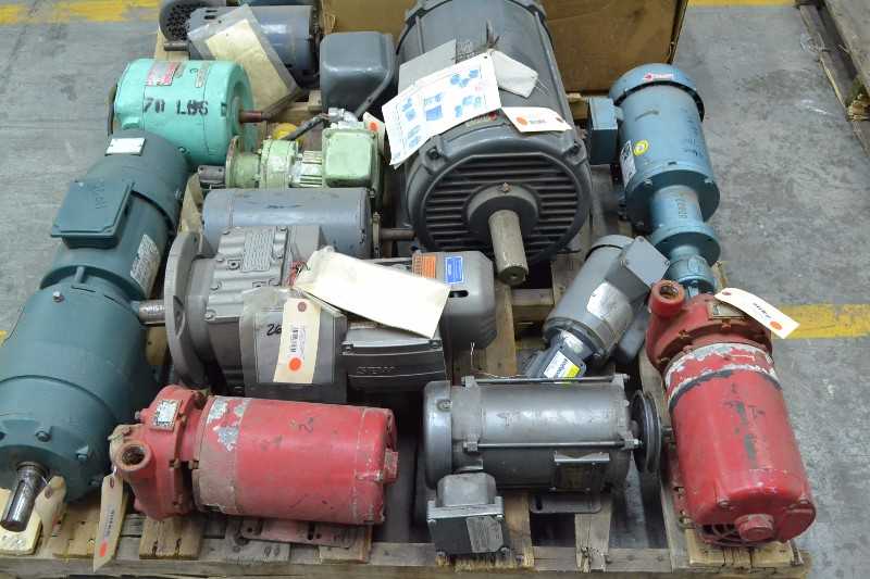 2 PALLETS OF ASSORTED ELECTRIC MOTORS, BALDOR, GENERAL ELECTRIC, RELIANCE, US MOTORS (OHIO) - MISCELLANEOUS