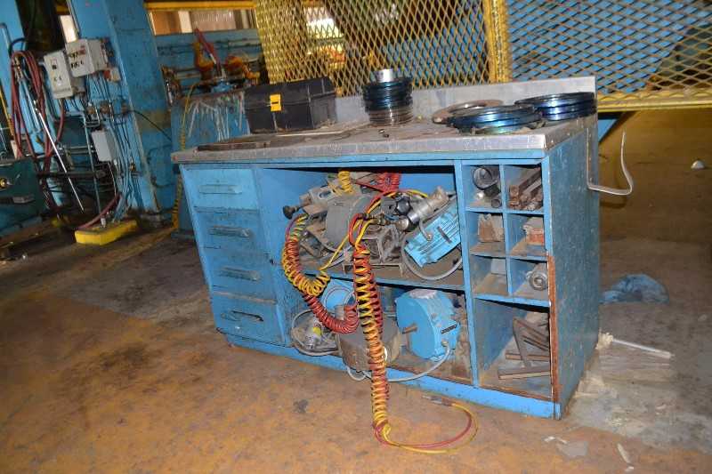WORK STATION WITH SPARE SLITTER PARTS - ELECTRIC MOTORS, PNEUMATICS (NOVA SCOTIA) - MISCELLANEOUS