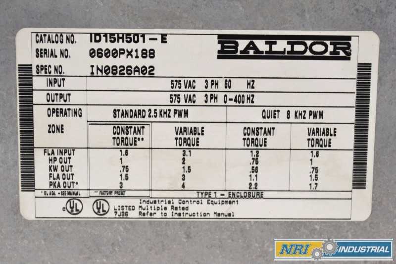 BALDOR ID15H501-E INVERTER 1HP 575V-AC 575V-AC 60HZ 0-400HZ AC MOTOR DRIVE (OHIO) - MISCELLANEOUS