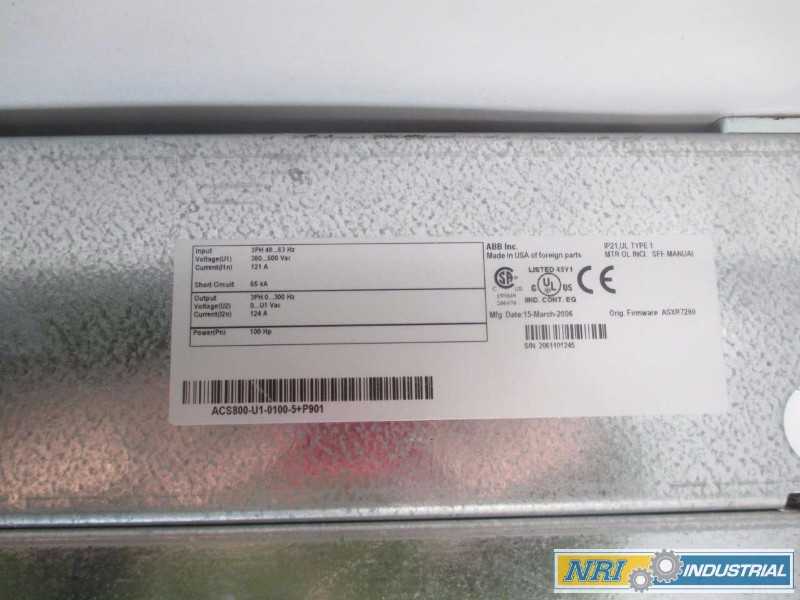 ABB ACS800-U1-0100-5+P901 AC MOTOR DRIVE 480V-AC 100HP (OHIO) - MISCELLANEOUS