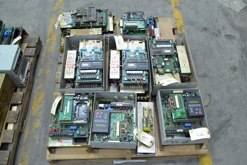 2 PALLETS OF ASSORTED AC MOTOR DRIVES, ALLEN BRADLEY, GENERAL ELECTRIC (OHIO) - MISCELLANEOUS