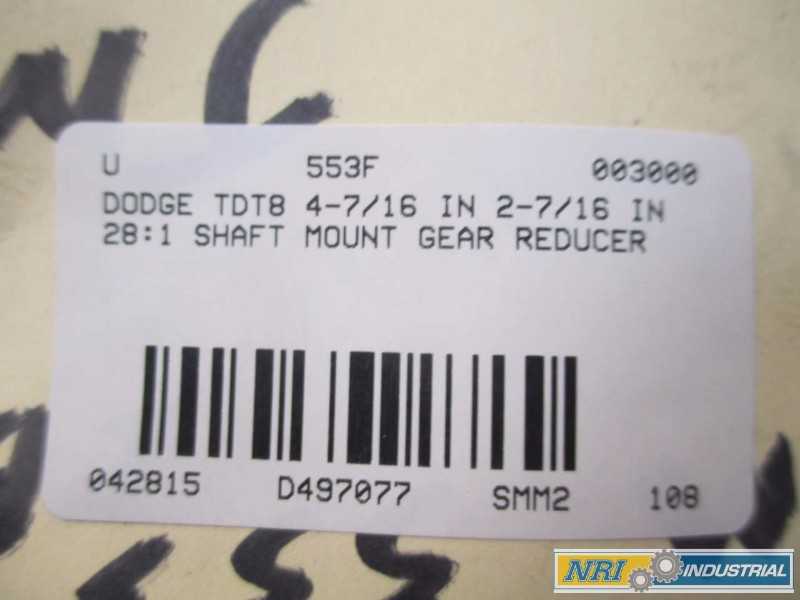 DODGE TDT8 SHAFT MOUNT GEAR REDUCER 28:1 (OHIO) - MISCELLANEOUS