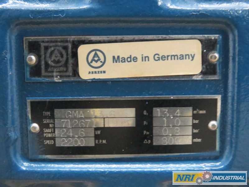 AERZEN GMA13.6 VACUUM PISTON BOOSTER ROTARY LOBE BLOWER 24.6KW (OHIO) - MISCELLANEOUS