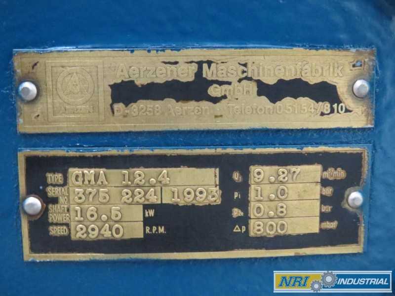 AERZEN GMA12.4 VACUUM PISTON BOOSTER BLOWER POSITIVE DISPLACEMENT PUMP 0.8BAR 16.5KW (OHIO) - MISCELLANEOUS