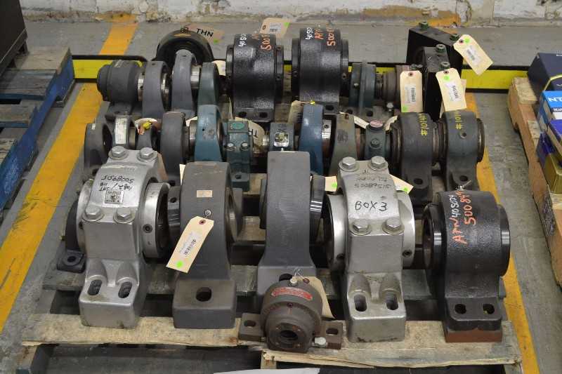 1 PALLET OF ASSORTED PILLOW BLOCK BEARINGS, TIMKEN, SEALMASTER, DODGE, SKF, REXNORD (OHIO) - MISCELLANEOUS