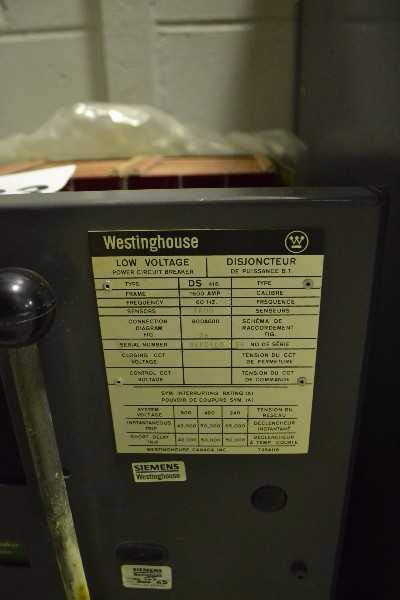 WESTINGHOUSE DS416 CIRCUIT BREAKER 1600A FRAME AMPTECTOR I-A LSG TRIP UNIT (NOVA SCOTIA) - MISCELLANEOUS
