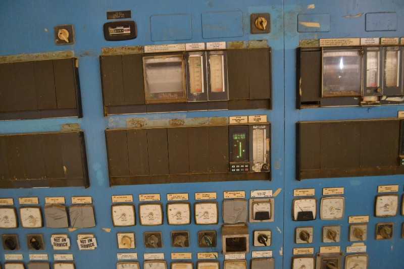 WALL OF ASSORTED PANEL METERS, CHART RECORDERS, CONTROLLERS, PUSHBUTTONS (NOVA SCOTIA) - MISCELLANEOUS
