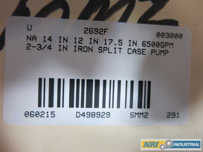 IRON SPLIT CASE CENTRIFUGAL PUMP 14X12 6500GPM (OHIO) - MISCELLANEOUS